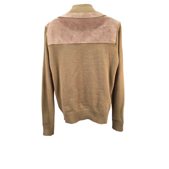 Vintage Challenger Cardigan Mens Large 38-40 Suede Knit Zip-Up Jacket 1970s-80s - Picture 4 of 14